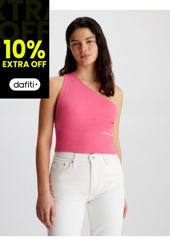 Crop Top Rosado De Punto Milano Con Hombro Descubierto Calvin Klein Calvin Klein