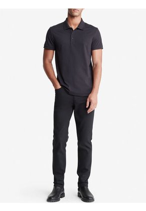 Polo Negra Slim Solid Para Hombre Calvin Klein
