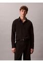 Polo Negro Manga Larga De Algodón Premium Con Tejido Interlock Calvin Klein de Calvin Klein