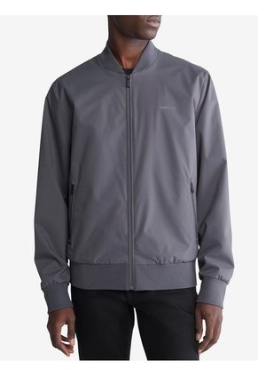 Chaqueta Gris Con Cremallera Y Bolsillos Laterales Calvin Klein