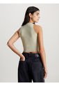 Camiseta Verde Top Cropped Lyocell Canalé Suave Calvin Klein de Calvin Klein