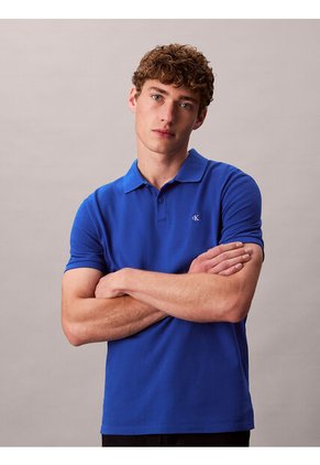 Polo Azul Clásico De Piqué De Algodón Calvin Klein