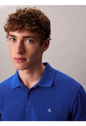 Polo Azul Clásico De Piqué De Algodón Calvin Klein