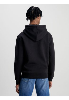 Buzo Negro Con Gorro Y Monograma Para Hombre Calvin Klein