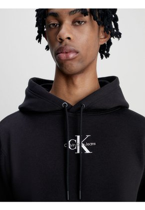 Buzo Negro Con Gorro Y Monograma Para Hombre Calvin Klein