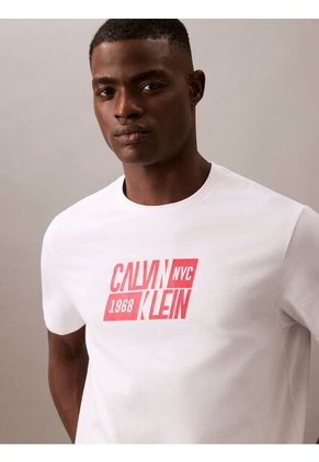 Camiseta Blanca Sport Logo Easy Crewneck Calvin Klein