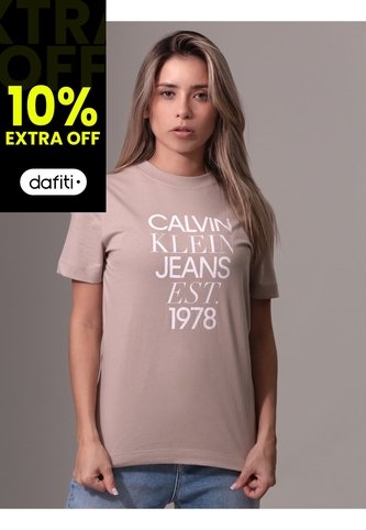 Camiseta Rosada Regular Con Logo Mixed Calvin Klein Calvin Klein