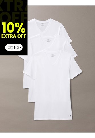 Pack Blanco De 3 Camisetas Con Cuello V - Cotton Classics Calvin Klein Calvin Klein