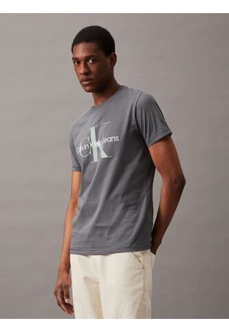 Camiseta Gris Slim Con Monograma Calvin Klein Calvin Klein