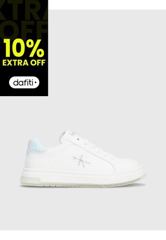 Tenis Blancos CK Jeans Con Detalle Celeste Calvin Klein Calvin Klein