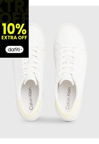 Tenis Blanco Blanco Con Plataforma Y Monograma Calvin Klein Calvin Klein