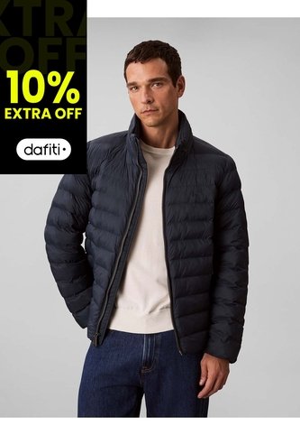 Chaqueta Negra Puffer De Peso Medio Con Capota Y Cierre De Cremallera Calvin Klein Calvin Klein