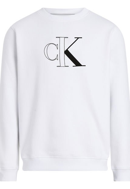 Saco Blanco Outline Monologo Crew Neck Calvin Klein