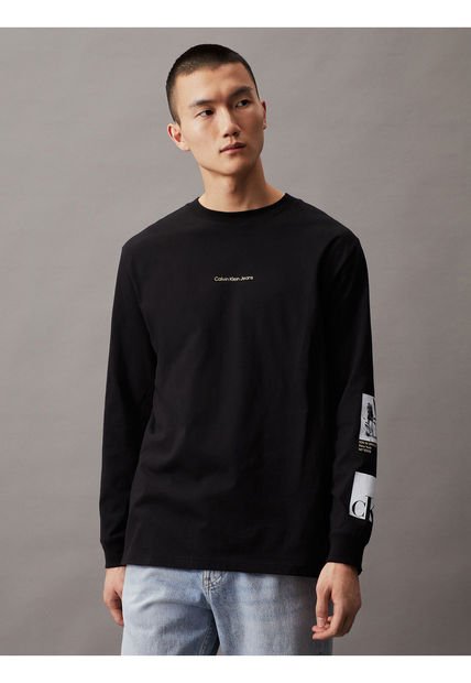 Camiseta Negra En Algodón Para Hombre Calvin Klein