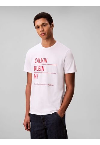 Camiseta Blanca Con Estampado Gráfico De New York Calvin Klein Calvin Klein