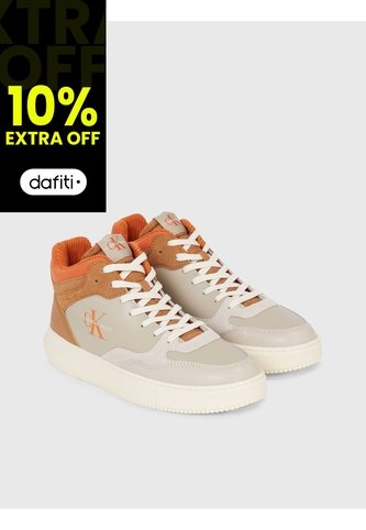 Tenis Beige De Corte Alto Cuero Para Hombre Calvin Klein Calvin Klein