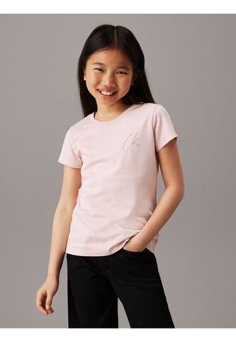 Camiseta Niña Rosada Slim Con Logo Calvin Klein Calvin Klein