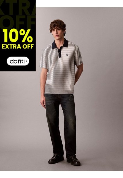 Polo Beige Ottoman A Rayas Calvin Klein
