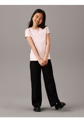 Camiseta Niña Rosada Slim Con Logo Calvin Klein