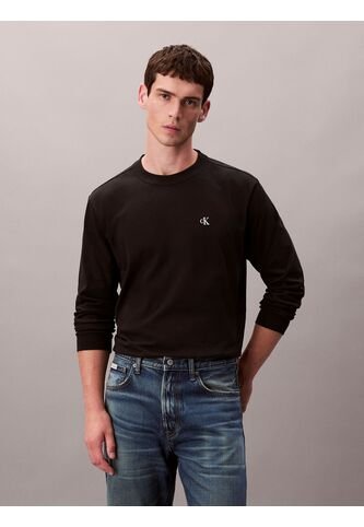 Camiseta Negra De Manga Larga Con Monograma Calvin Klein Calvin Klein