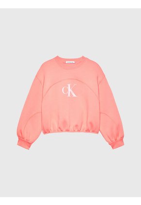 Suéter Rosado Boxy Con Monograma Para Niña Calvin Klein