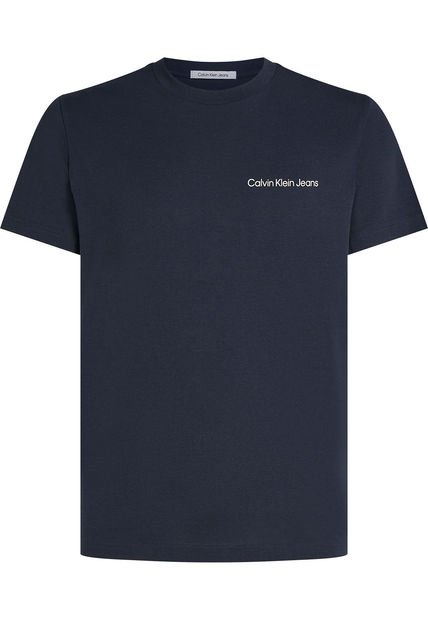 Camiseta Azul Slim Con Logo Institutional Calvin Klein