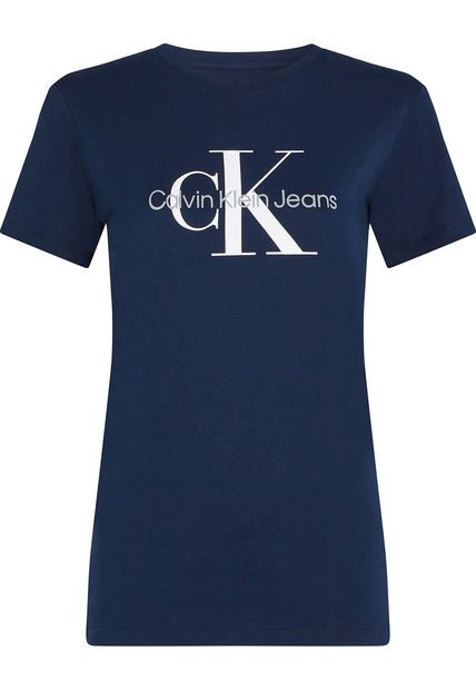 Camiseta Azul Regular Fit Con Logo Calvin Klein