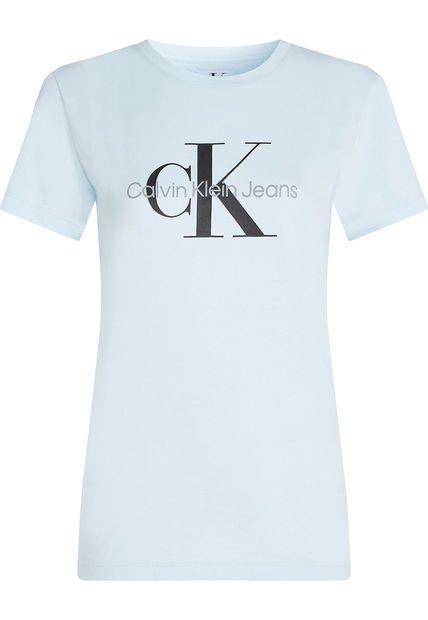 Camiseta Azul Regular Fit Con Logo Calvin Klein