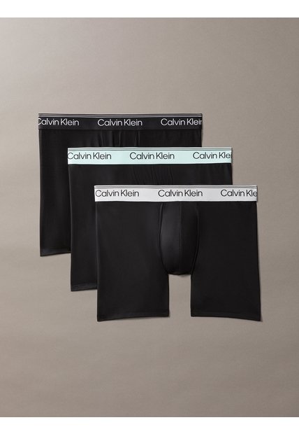 Pack Negro De 3 Bóxeres Sueltos Largos - Microfibre Stretch Calvin Klein