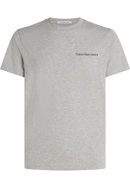 Camiseta Gris Slim Con Logo Institutional Calvin Klein