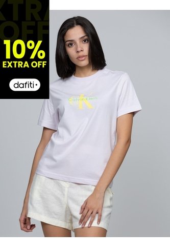 Camiseta Rosada Clásica Con Monograma Estampado Calvin Klein Calvin Klein