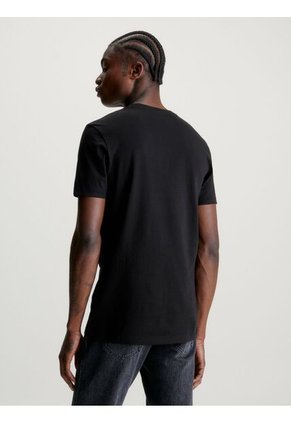 Camiseta Slim Con Logo Hombre Negro Calvin Klein