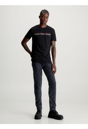 Camiseta Slim Con Logo Hombre Negro Calvin Klein