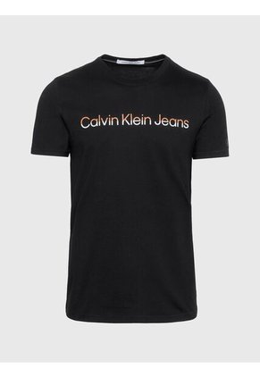 Camiseta Slim Con Logo Hombre Negro Calvin Klein