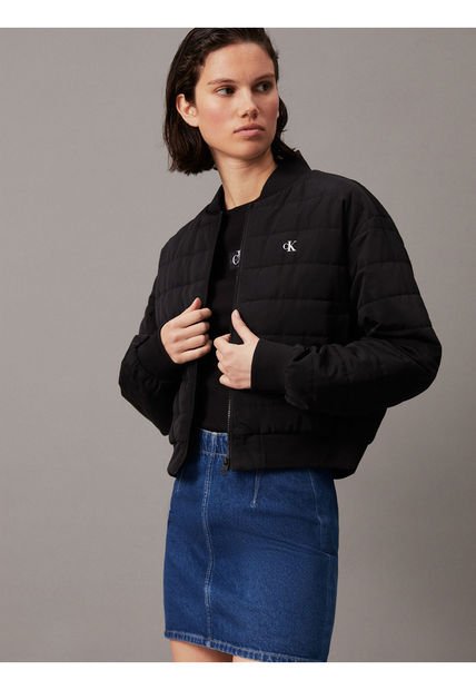 Chaqueta Negra Bomber Acolchada Calvin Klein