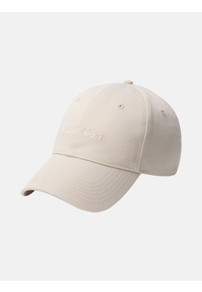 Gorra Beige Con Logotipo Bordado Calvin Klein