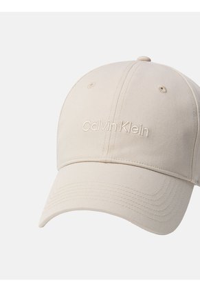 Gorra Beige Con Logotipo Bordado Calvin Klein