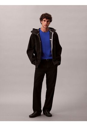 Camiseta Azul Regular De Manga Corta Con Monograma Bordado Calvin Klein