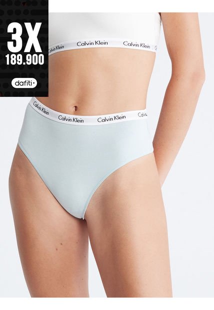 Tanga Celeste De Cintura Alta Carrusel Para MujerCalvin Klein