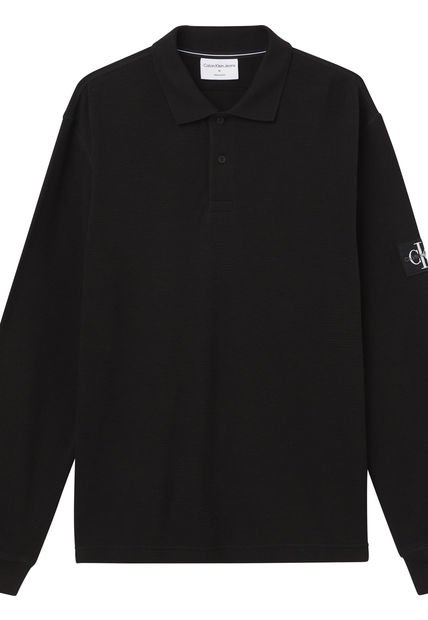 Polo Holgado De Manga Larga Negro Calvin Klein