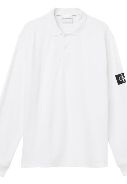 Polo Holgado De Manga Larga Blanco Calvin Klein