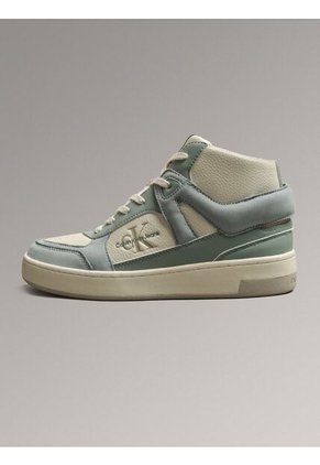 Tenis Multicolor Altos Tipo Basket De Cuero Calvin Klein