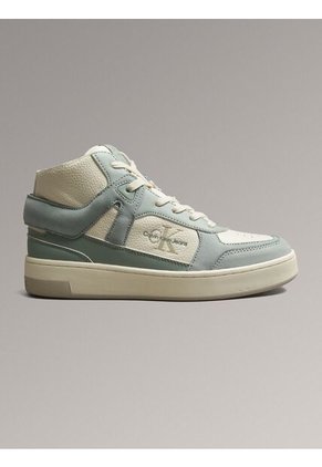 Tenis Multicolor Altos Tipo Basket De Cuero Calvin Klein
