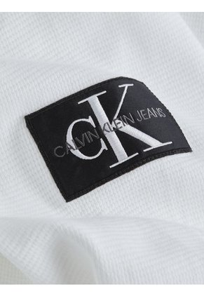 Polo Holgado De Manga Larga Blanco Calvin Klein