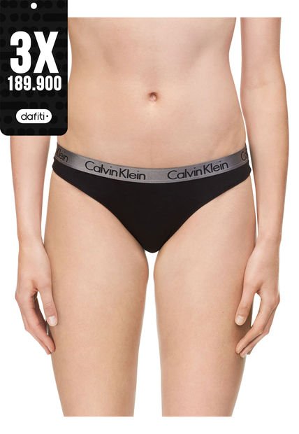 Panties Negro Tipo Tanga En Algodón Radiant Calvin Klein