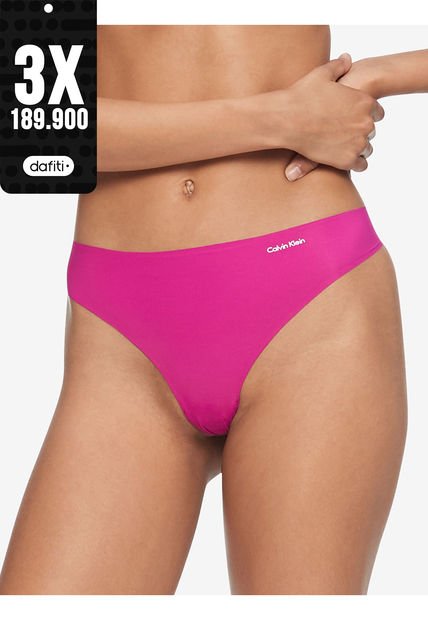 Pantie Rosada Tipo Tanga En Microfibra Calvin Klein