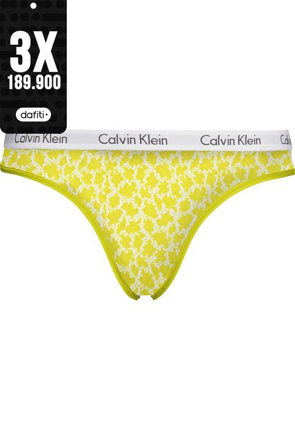 Pantie Amarillo Tipo Brasilera En Encaje Calvin Klein