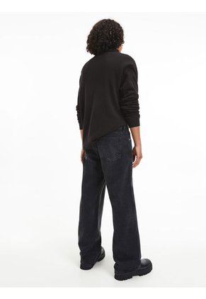 Polo Holgado De Manga Larga Negro Calvin Klein