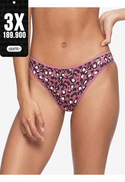 Pantie Rosado Tipo Tanga En Algodón Calvin Klein