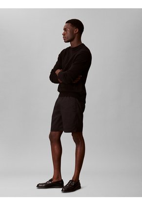 Pantaloneta Negra De Lino Con Cintura Elástica Calvin Klein